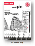 COFFRET EDITION URBAN SKETCHING (8 feutres Uni Pin + 1 Shalaku S)