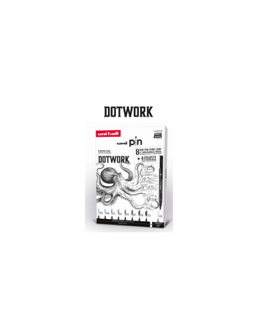 COFFRET EDITION DOT WORK (8 feutres Uni Pin + 1 Shalaku S)