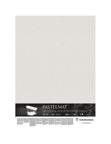 Pastelmat pack 50x70cm 5sh 360g light grey