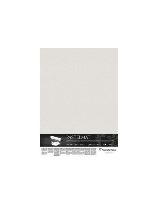 Pastelmat pack 50x70cm 5sh 360g light grey