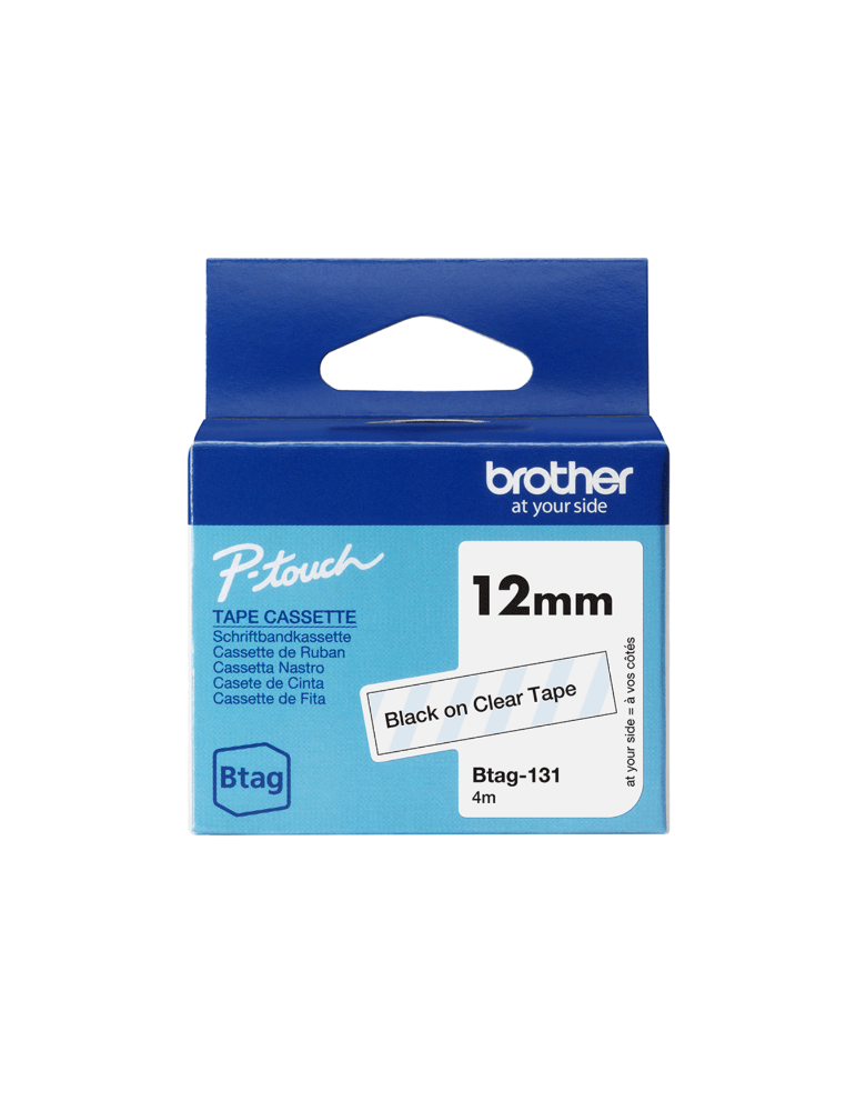 Btag Label Tapes12 mm Black on Clear tape