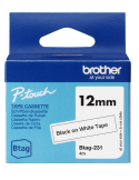Btag Label Tapes 12 mm Black on White tape