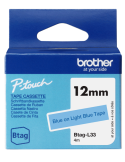 Btag Label Tapes 12 mm Blue on Light Blue tape