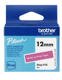 Btag Label Tapes 12 mm White on Pink tape