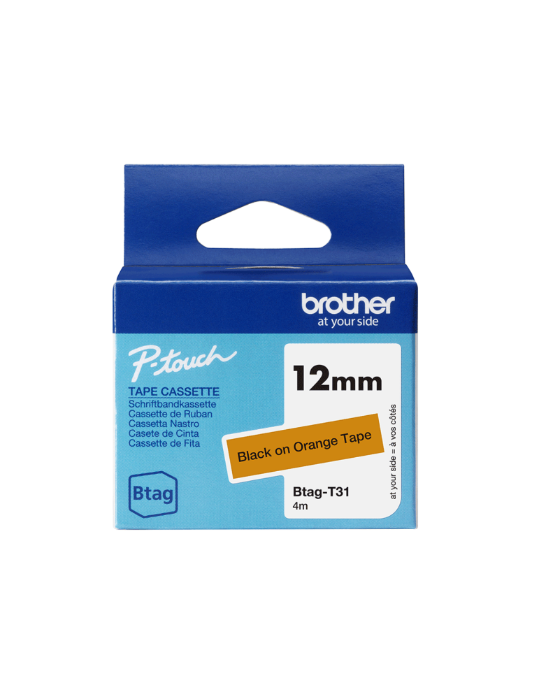 Btag Label Tapes 12 mm Black on Orange tape
