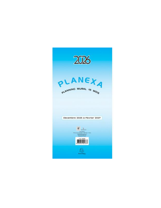 Planexa 5 volets mural 15 mois