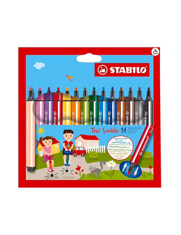 Trio Scribbi cardboard wallet 14 pcs