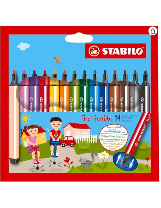 Trio Scribbi cardboard wallet 14 pcs