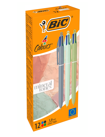 BIC 4 Colours Mineral  Ball Pens x12