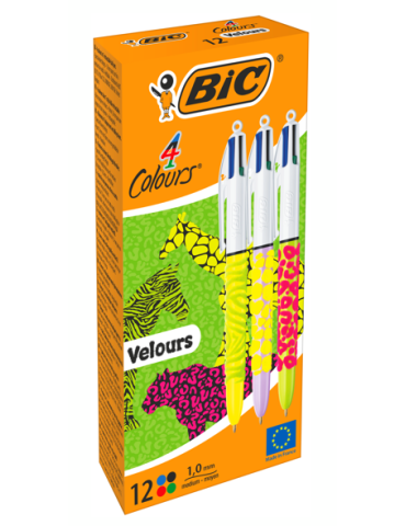 BIC 4 Colors Velvet x12 (animal)