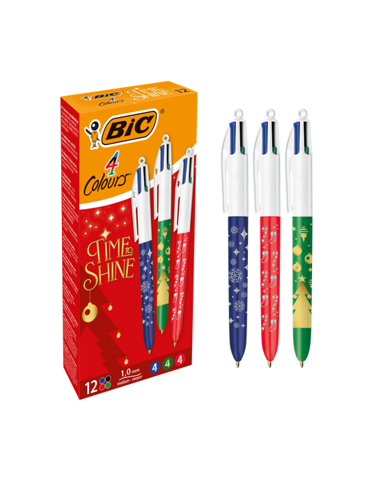 Bic 4 Colours Foil  Box12 ( Noël )