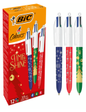Bic 4 Colours Foil  Box12 ( Noël )