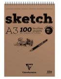 Sketch bloc spiralé 100F A3 90g - Blanc
