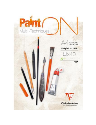 Paint'ON bloc collé 40F A4 250g