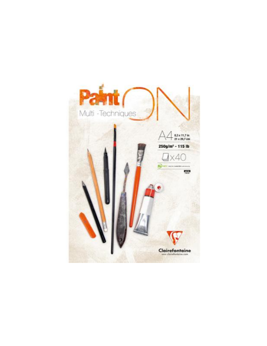 Paint'ON bloc collé 40F A4 250g