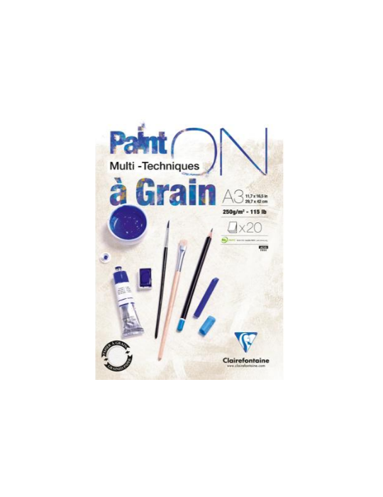 Paint'ON à grain bloc collé 20F A3 250g
