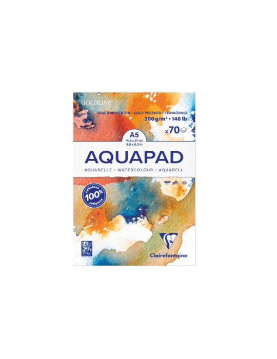 Goldline Aquapad bloc collé 70F A5 300g