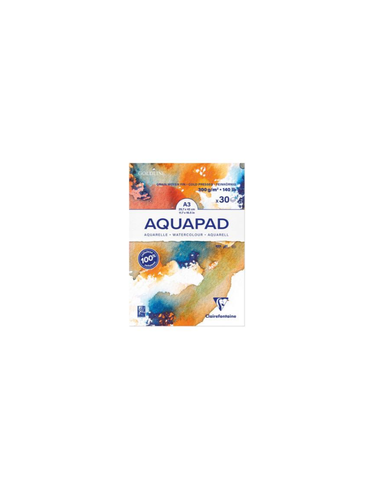 Bloc GOLDLINE AQUA 300g grain moyen  feuillesin A3 30 feuilles