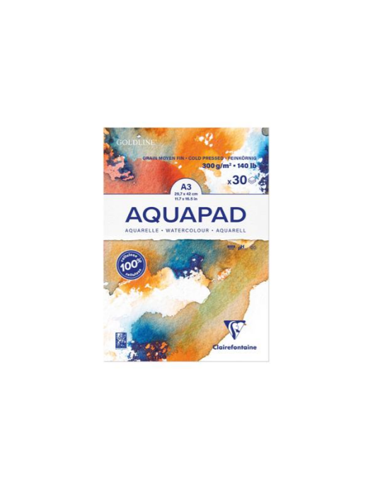 Bloc GOLDLINE AQUA 300g grain moyen  feuillesin A3 30 feuilles
