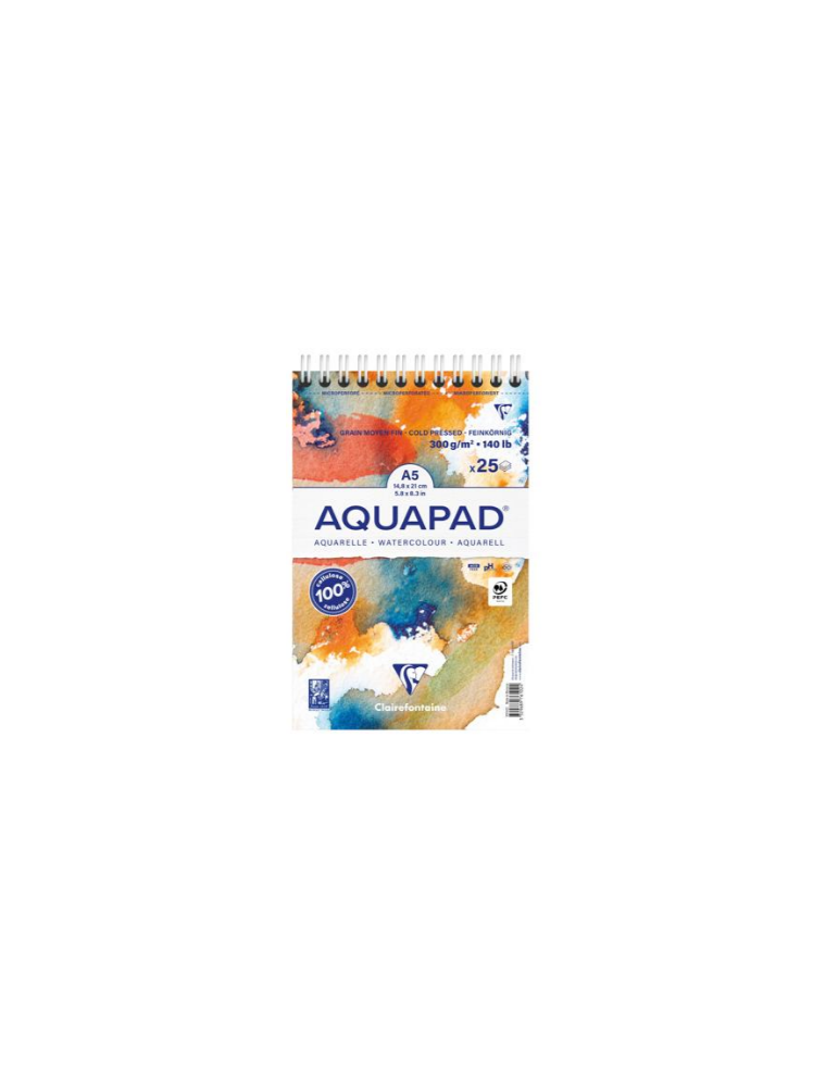 Aquapad bloc reliure intégrale 25F A5+ 300g