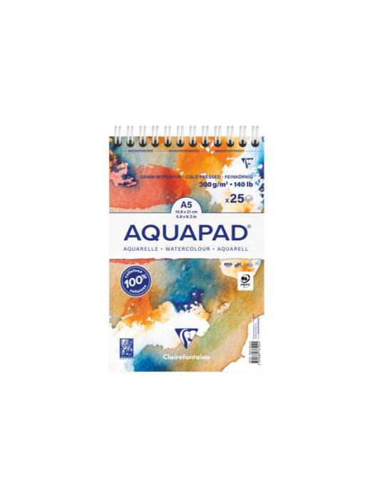 Aquapad bloc reliure intégrale 25F A5+ 300g