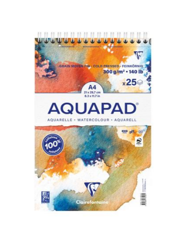 Aquapad bloc reliure intégrale 25F A4+ 300g