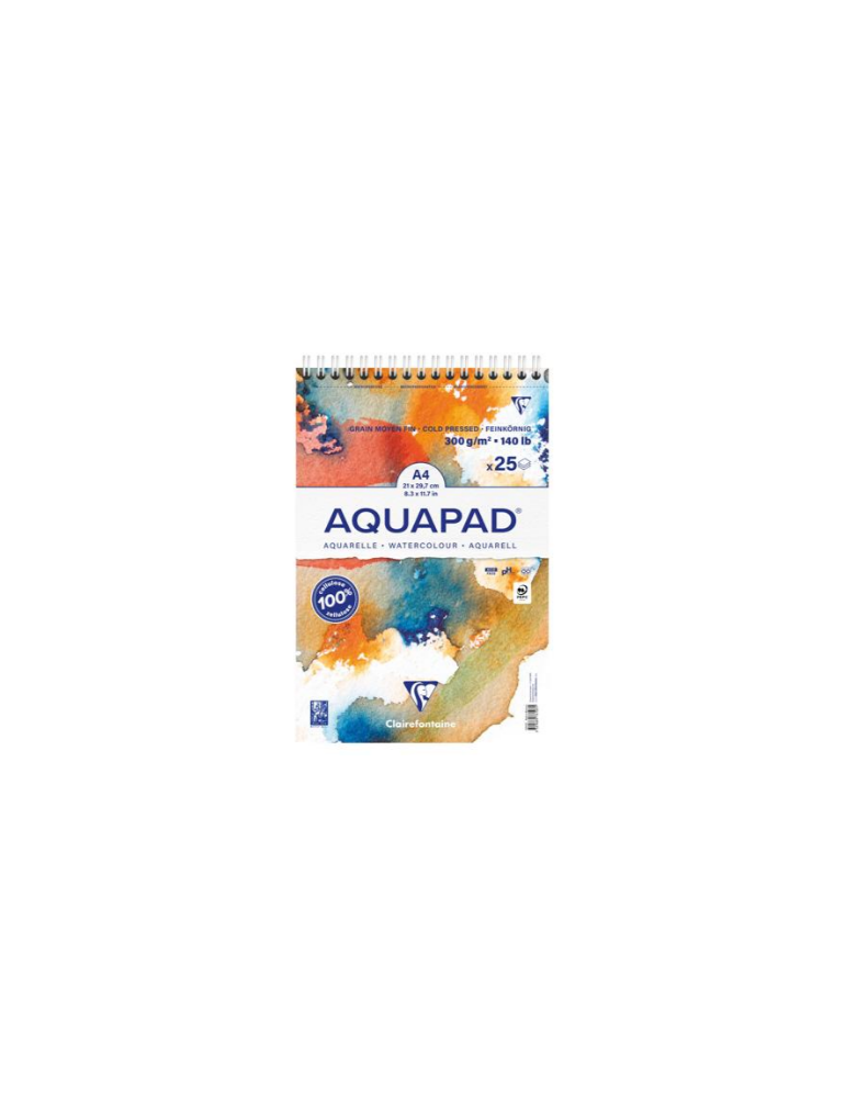 Aquapad bloc reliure intégrale 25F A4+ 300g