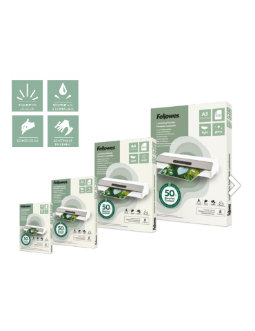 FELLOWES POUCH A3 LIGHT RECYCLED CONTENT - GLOSS 100PK