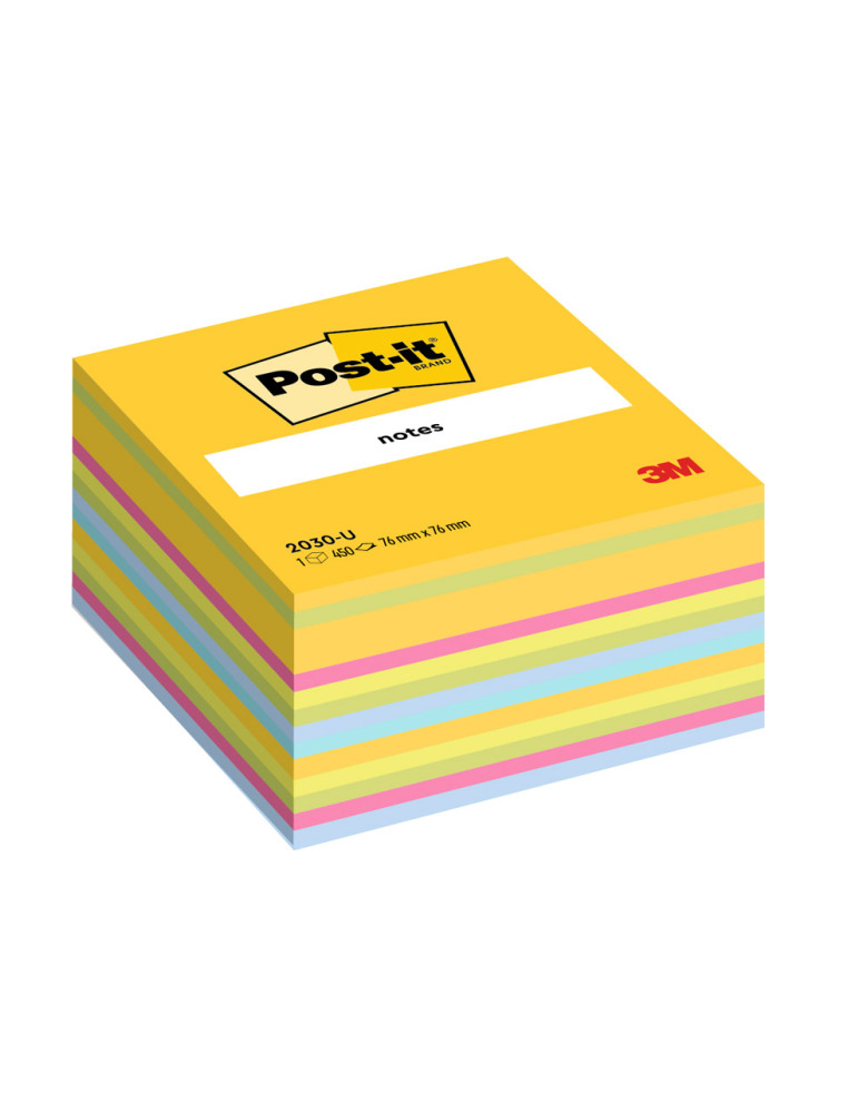 Post-it®: Notes 76x76mm, 450 feuilles/bloc - Couleurs Ultra