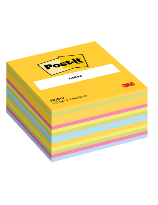 Post-it®: Notes 76x76mm, 450 feuilles/bloc - Couleurs Ultra