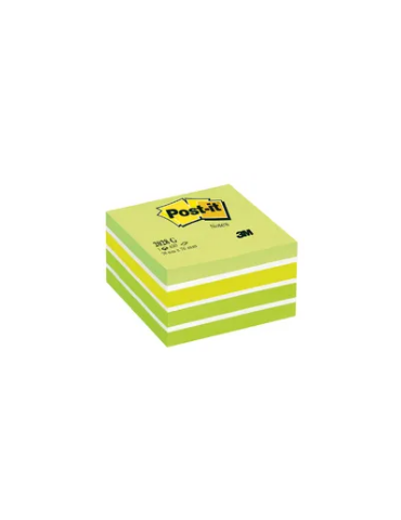 Notes Post-it® - Cube - Vert Pastel - 76 x 76 mm - 450 Feuilles/Cube