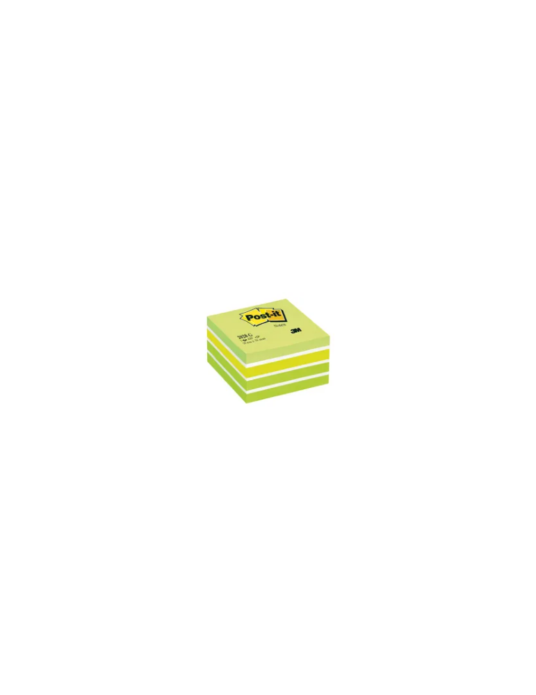 Notes Post-it® - Cube - Vert Pastel - 76 x 76 mm - 450 Feuilles/Cube