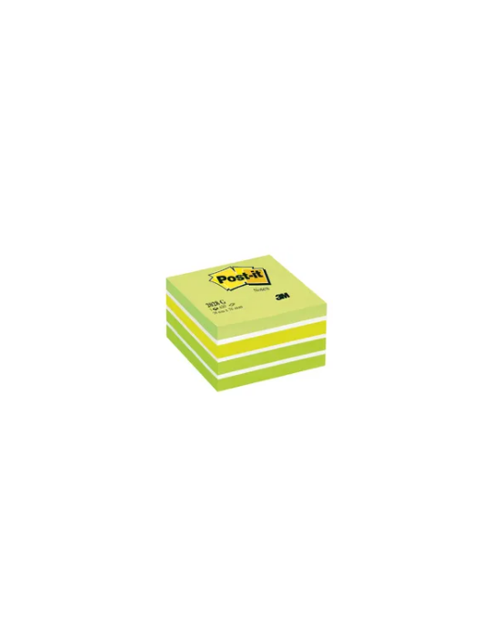 Notes Post-it® - Cube - Vert Pastel - 76 x 76 mm - 450 Feuilles/Cube