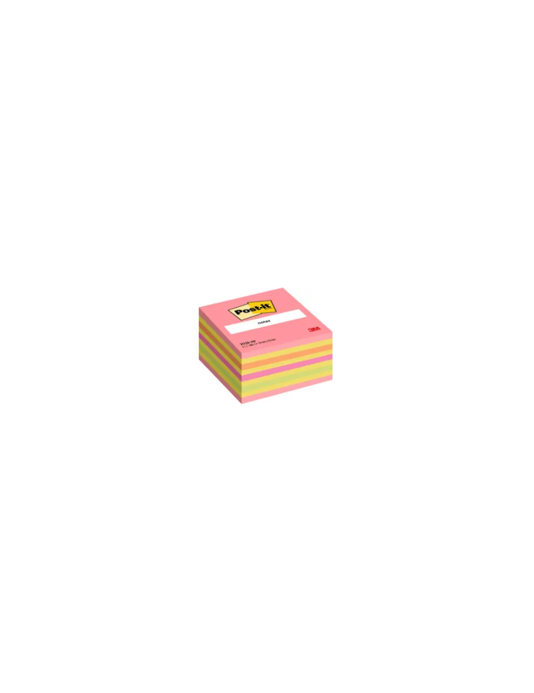Notes Post-it® - Cube - Rose Néon - 76 x 76 mm - 450 Feuilles/Cube