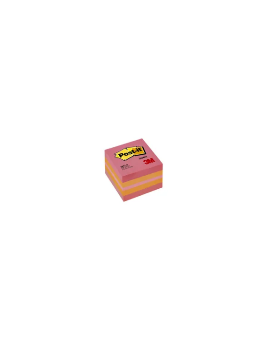 Notes Post-it® - Mini Cube - Rose Néon, Orange, Rose Ultra - 51 x 51 m