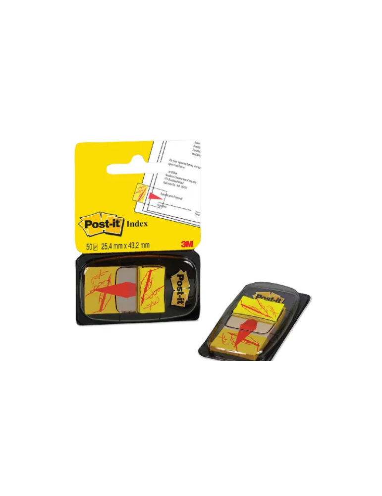 Post-it® Index Standard - Signez Ici - 25,4 x 43,2 mm - 50 Index/Dévid
