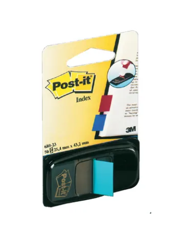 Post-it® Index Standard - Bleu Clair - 25,4 x 43,2 mm - 50 Index/Dévid