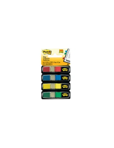 Post-it® Index Etroit - Dévidoir Standard - Rouge, Bleu, Jaune, Vert -