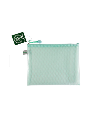 Pochette ZIP sans PVC A7 - vert pastel