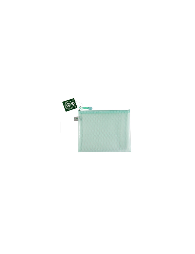 Pochette ZIP sans PVC A7 - vert pastel