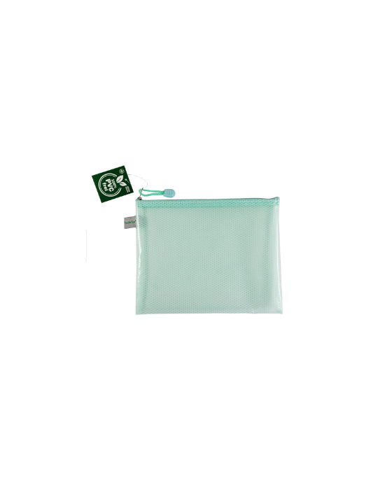 Pochette ZIP sans PVC A7 - vert pastel