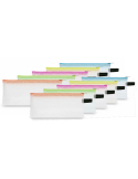 Pochette à tirette plumier sans PVC 5 Couleurs assorties Néon 40678-94