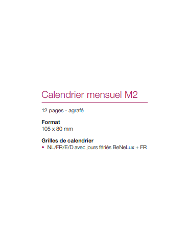 KALENDER GENIET II 8X10 2