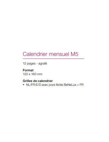 KALENDER GENIET M5 12X16 2