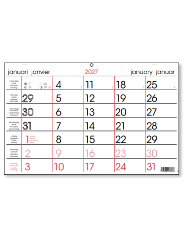 KALENDER 1 MAAND TWEETAL.22X34.5