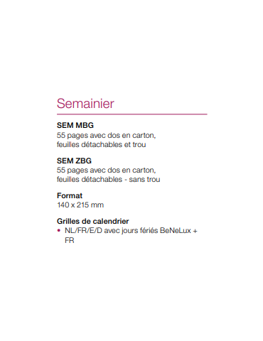 CALENDRIER SEMAINIER 2