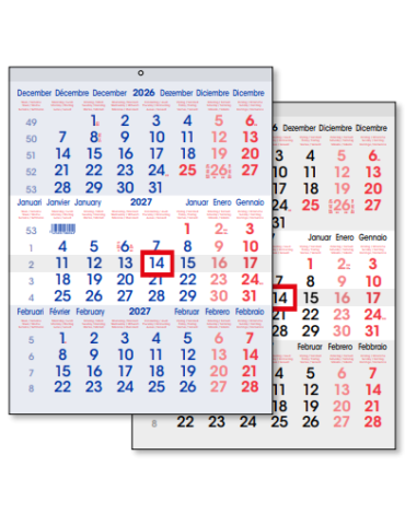KALENDER 3-MAAND 290X370 NEUTRE