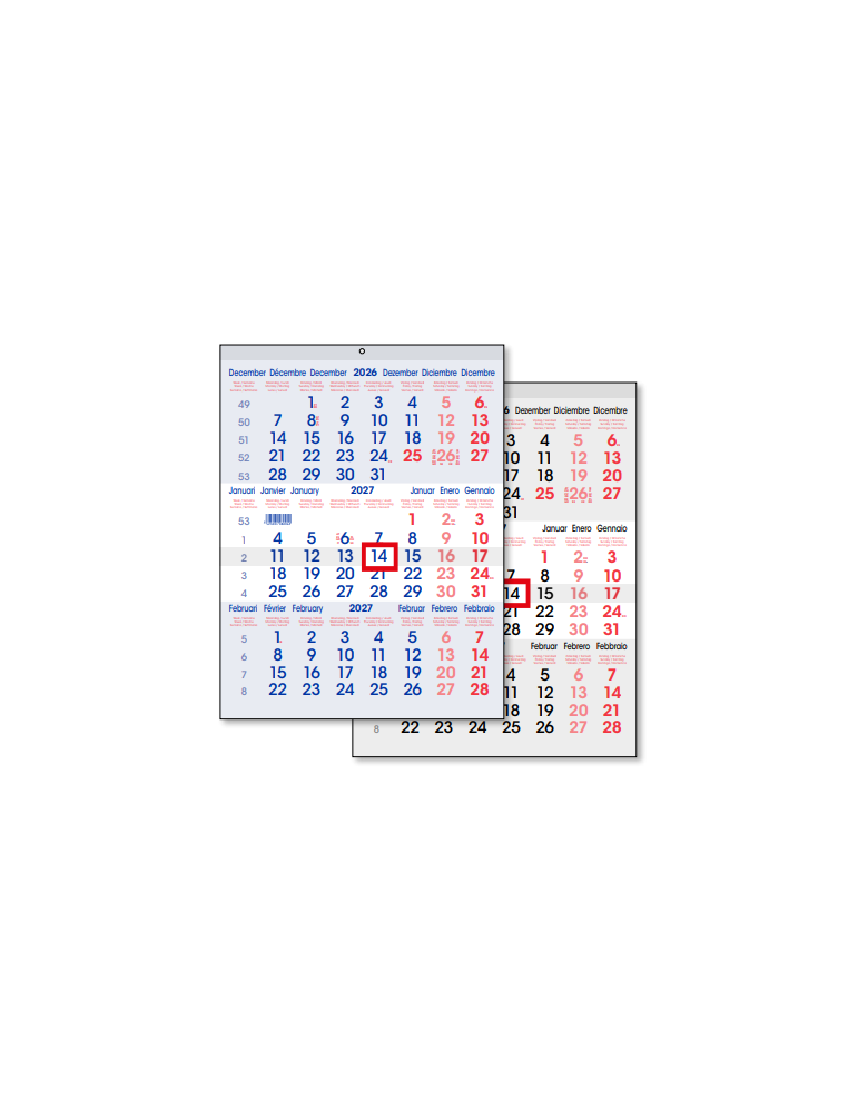 KALENDER 3-MAAND 290X370 NEUTRE