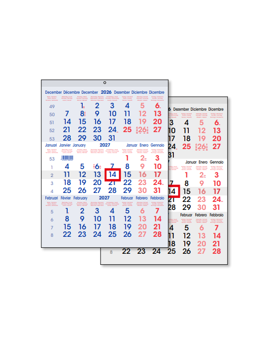 KALENDER 3-MAAND 290X370 NEUTRE