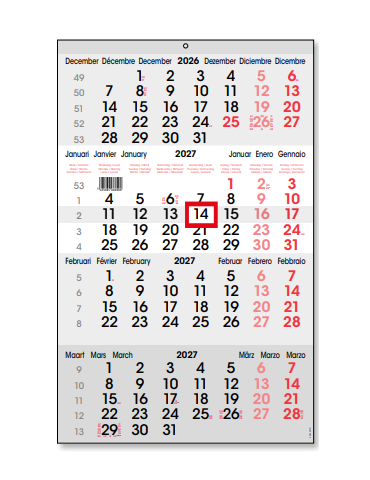 CALENDRIER 4-MOIS NEUTRE